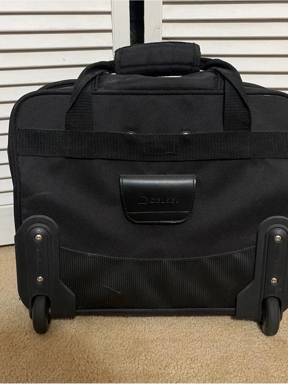 Professional Black Rolling Laptop Briefcase with Telescoping Handle